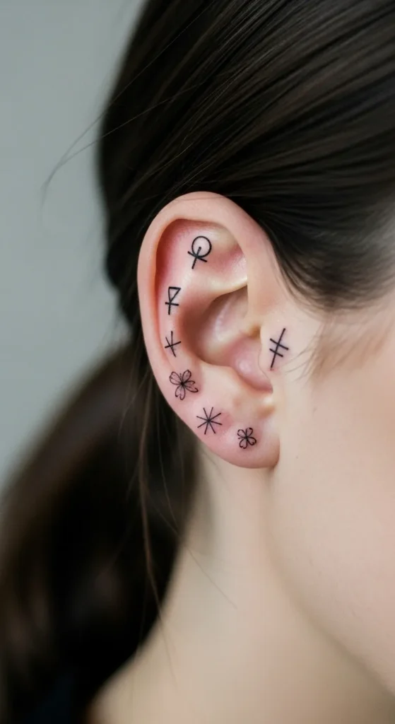 small behind ear tattoo ideas