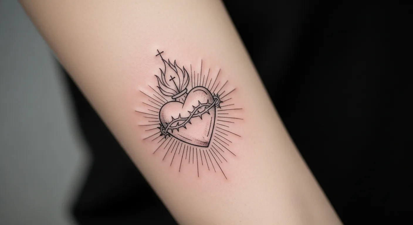 21 Clean Sacred Heart Outline Tattoo Ideas That Feel Minimal