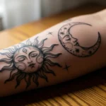 22 Viral Sun and Moon Forearm Tattoo for Visible and Expressive Ink Inspiration