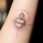 23 Elegant Fine Line Sacred Heart Tattoos That Feel Modern