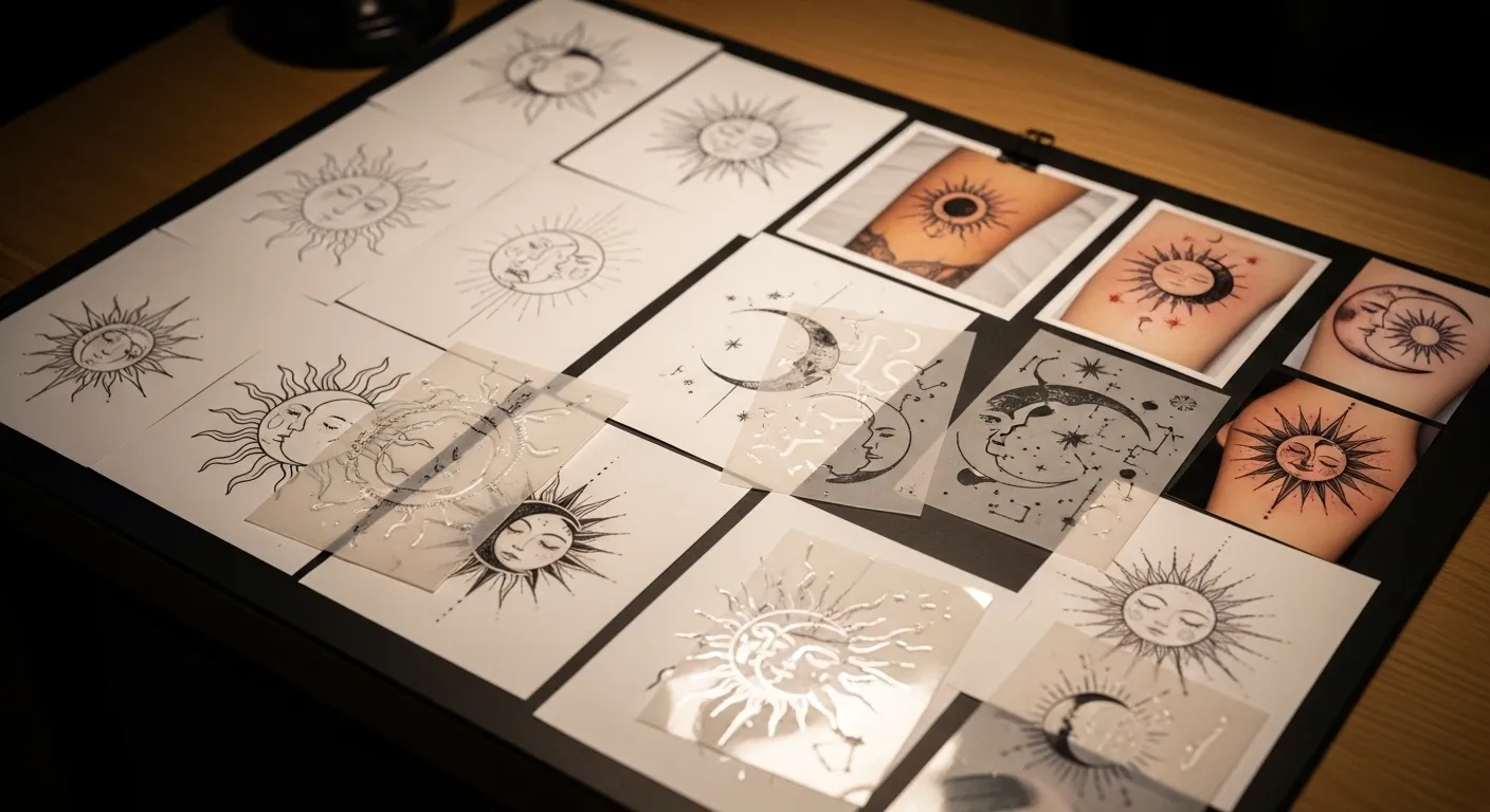 24 Stunning Sun and Moon Tattoo for Symbolic and Eye-Catching Ink Inspiration