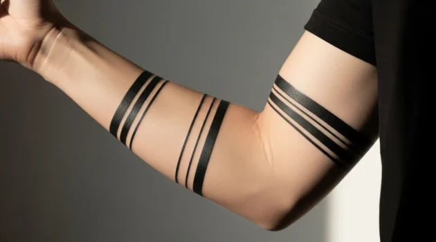 25 Elegant black band tattoo designs for Sleek and Modern Tattoo Style