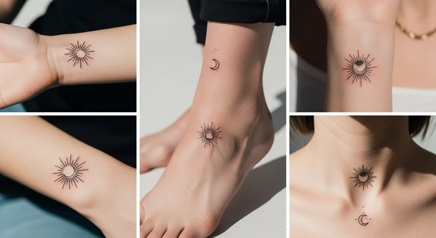 26 Aesthetic small sun and moon tattoo for Delicate and Subtle Tattoo Inspiration