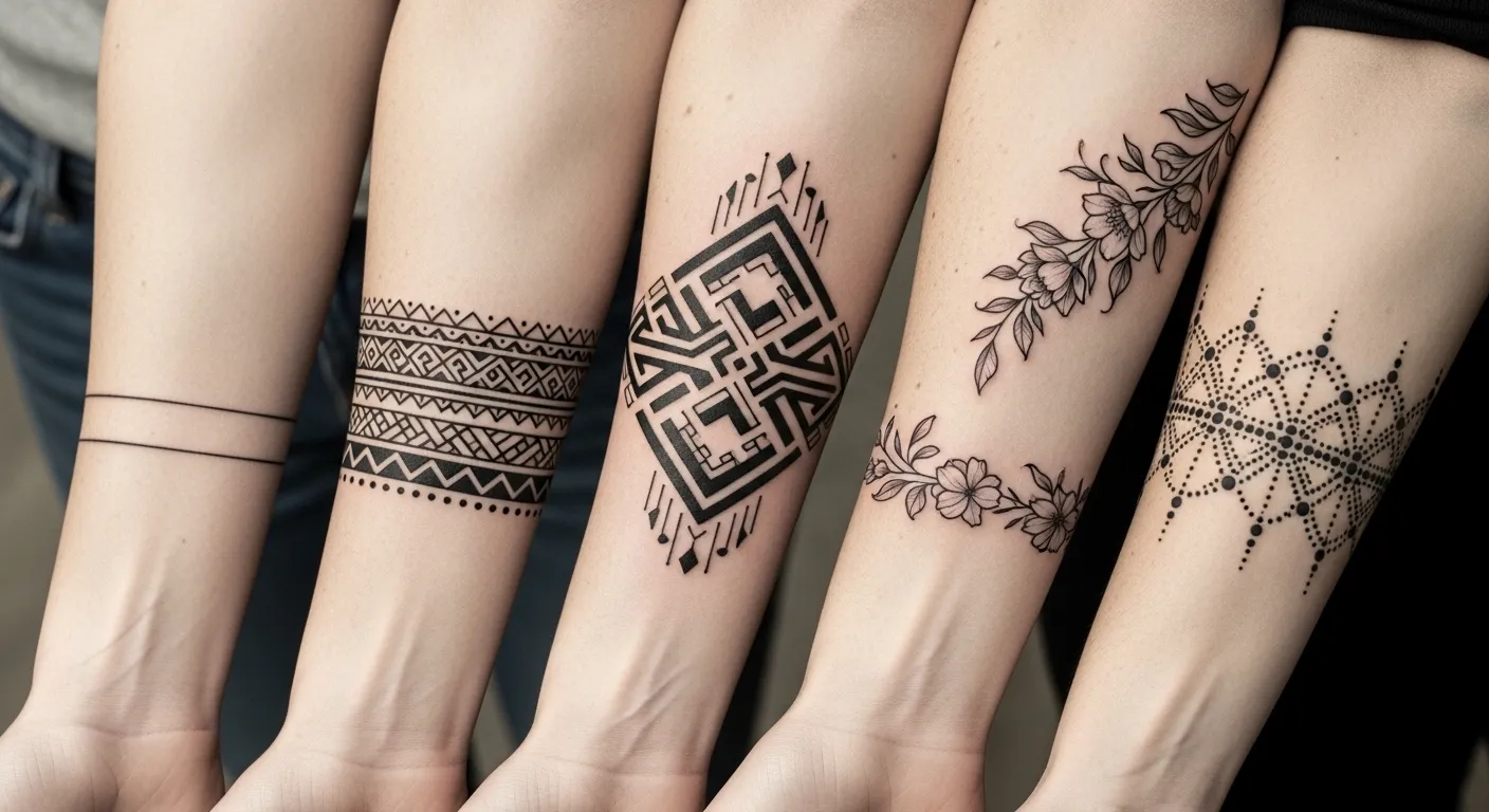 26 Trendy Forearm Band Tattoo Designs for Visible and Balanced Placement Ideas