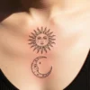 29 Gorgeous Sun and Moon Sternum Tattoo for Striking and Feminine Placement Ideas