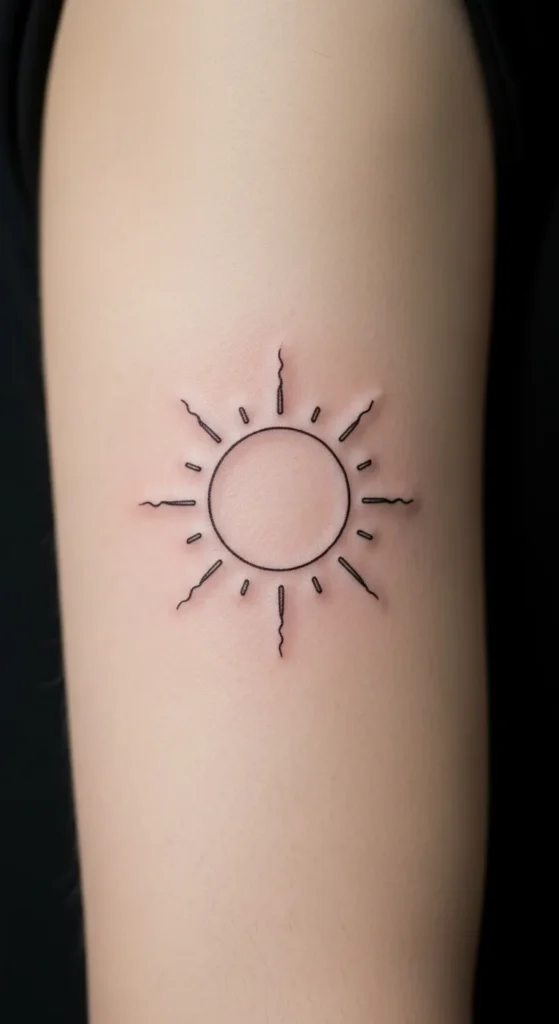 Abstract Sun Circle Tattoo