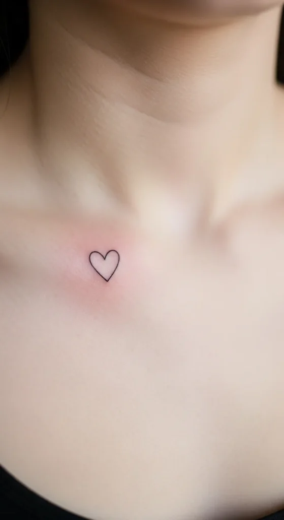  Behind Collarbone Minimal Heart