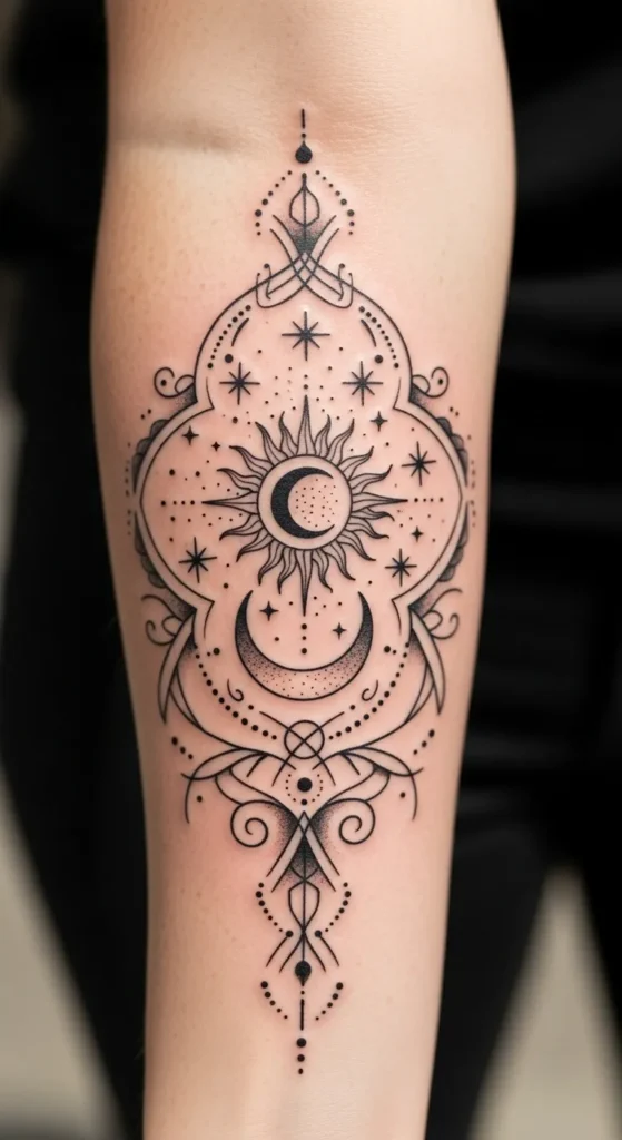 Boho Sun Moon Stars Pattern