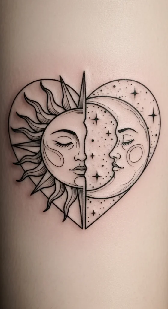 Broken Sun and Moon Split Heart