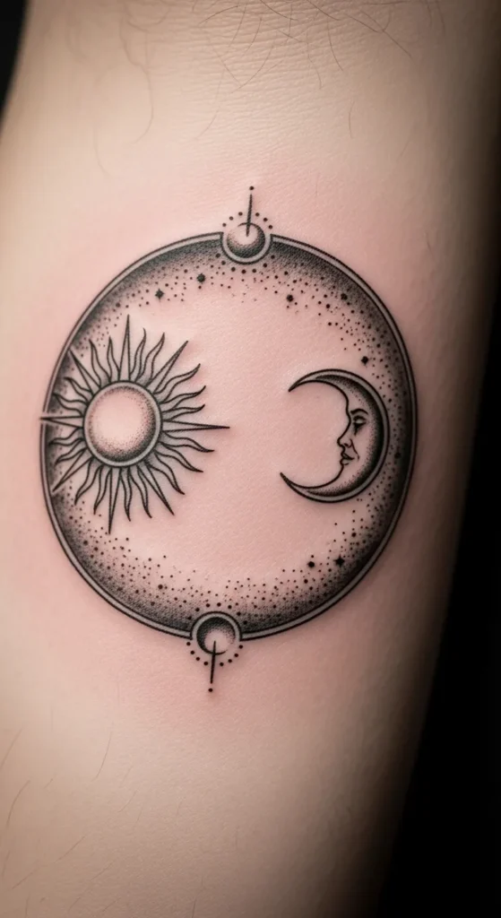 Cosmic Ring Sun and Moon Circle
