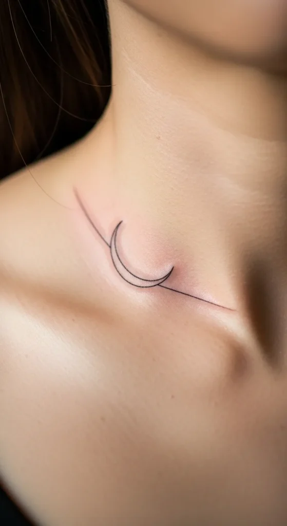  Crescent Moon Collarbone Line