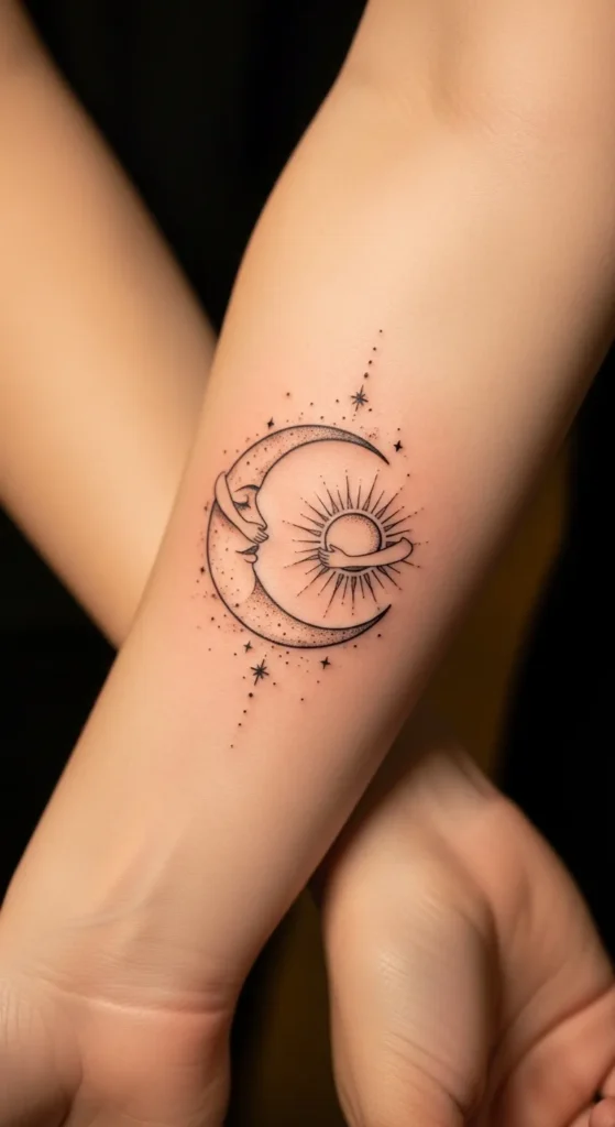 Crescent Moon Hugging the Sun