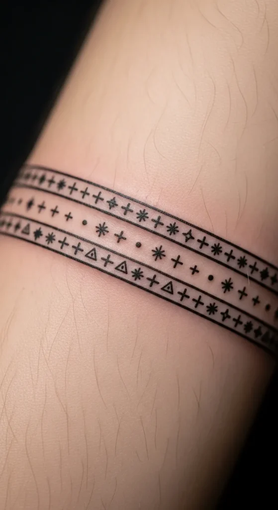 Double Bands with Micro Symbols Along Edges