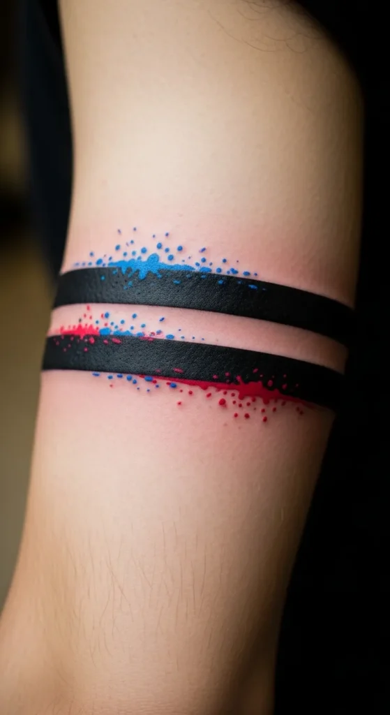 Double Bands with Small Color Accents
