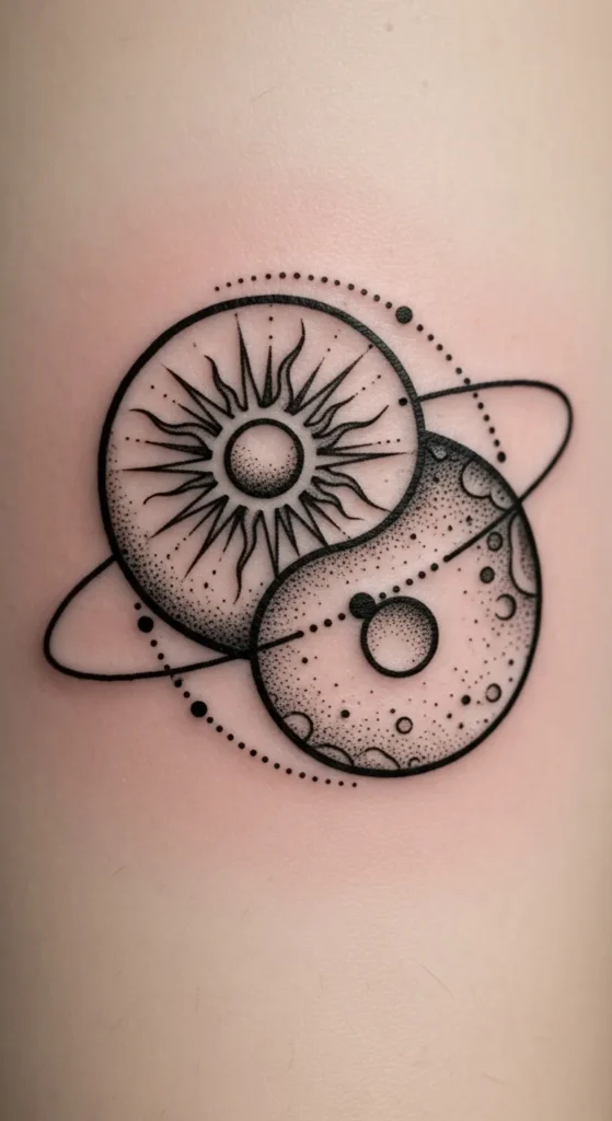 Double Circle Sun Moon Orbit