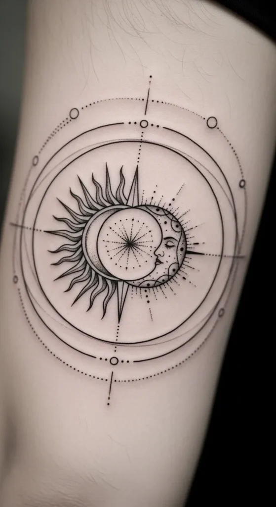 Double Circle Sun and Moon Orbit