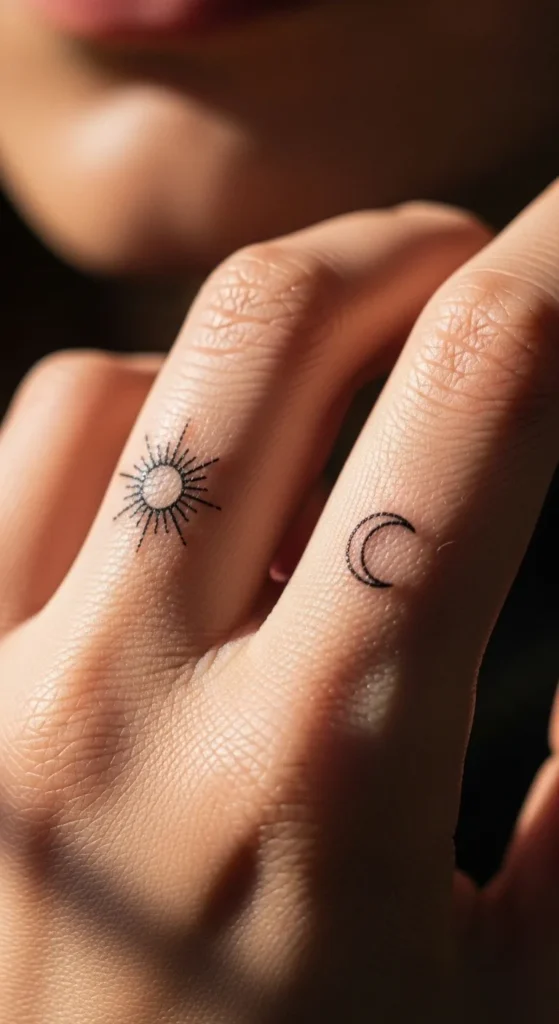 Finger Side Sun and Moon Symbols