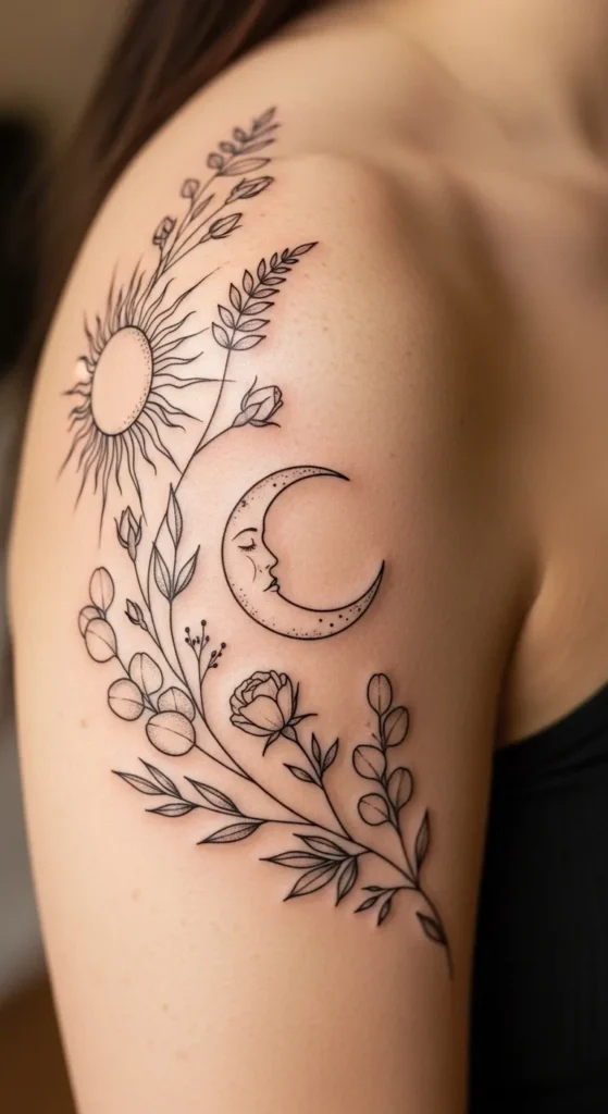  Floral Sun and Moon Shoulder Wrap