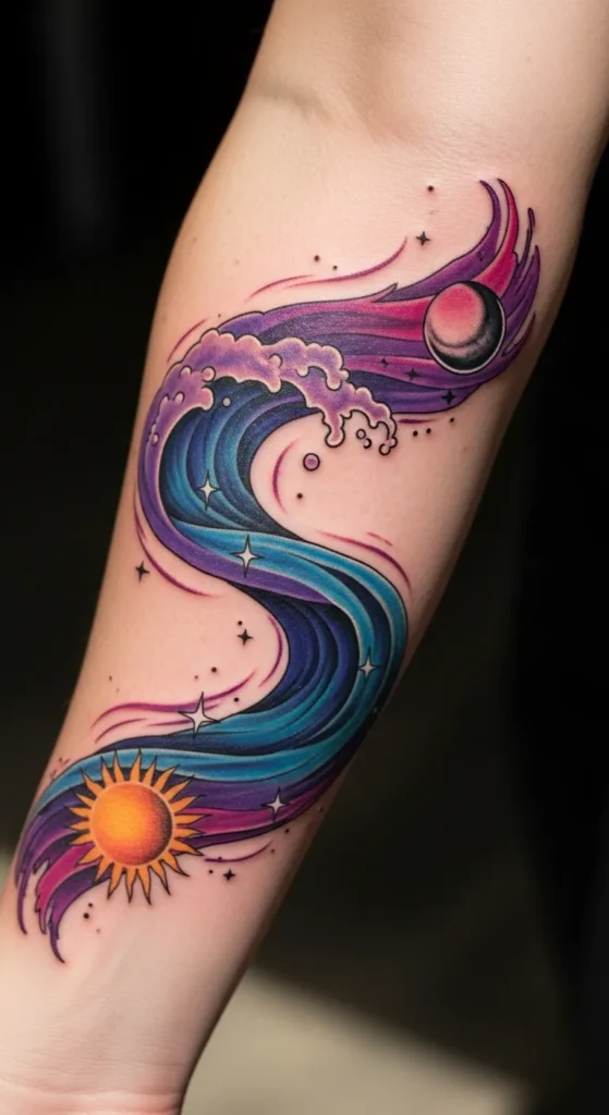 Flowing Galaxy Forearm Design