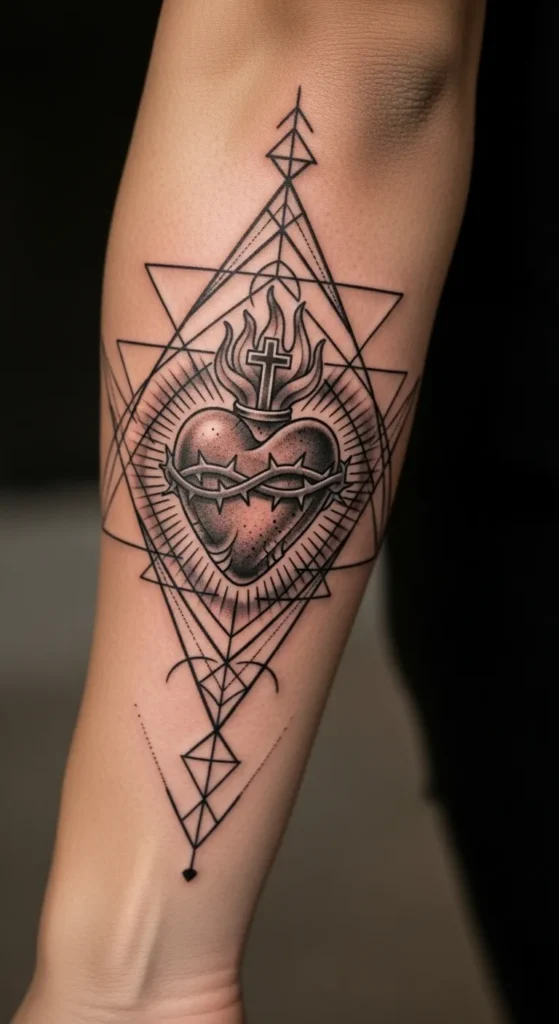 Geometric Sacred Heart