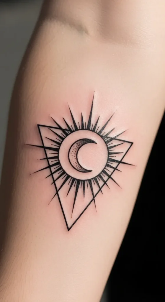 Geometric Sun and Moon Frame