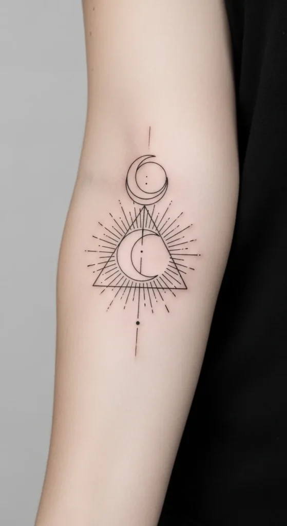 Geometric Sun and Moon Shapes