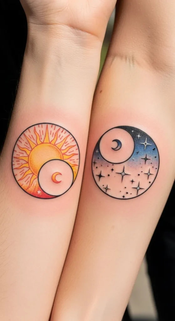 Half Sun Half Moon Yin-Yang Style