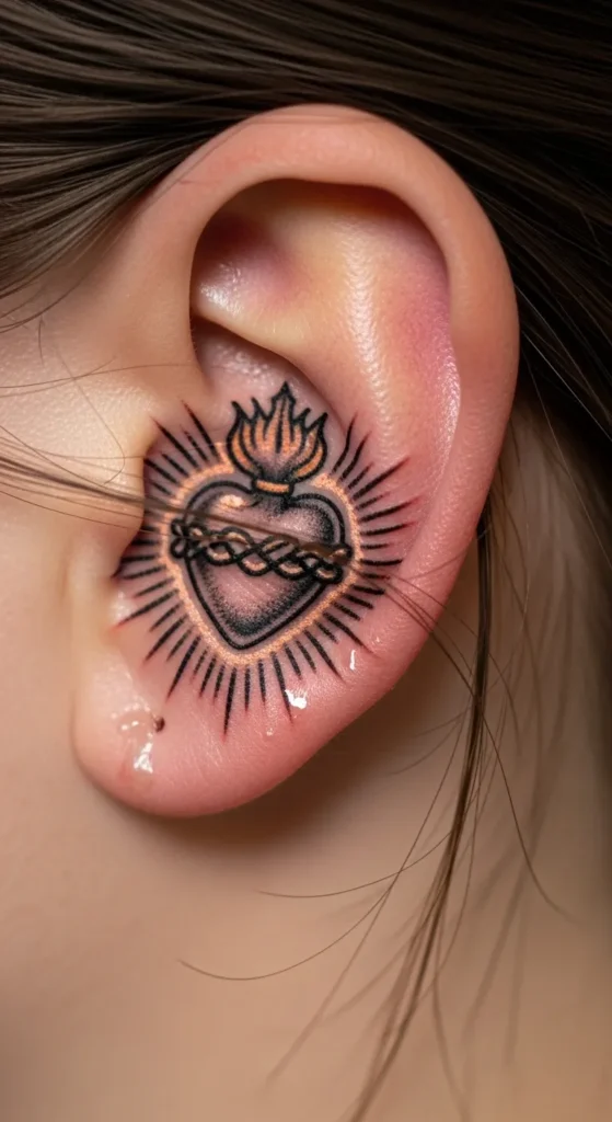 idden Sacred Heart Behind the Ear