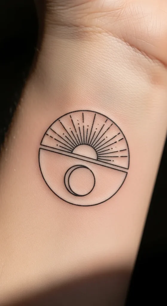  Inner Wrist Half Sun Half Moon Split