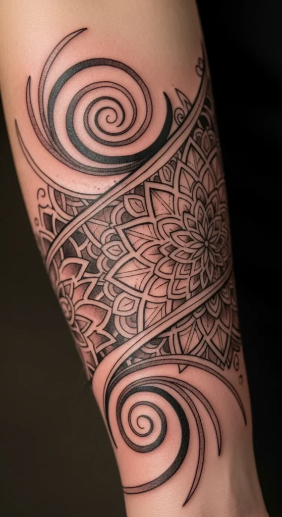 Mandala with Spiral Elements