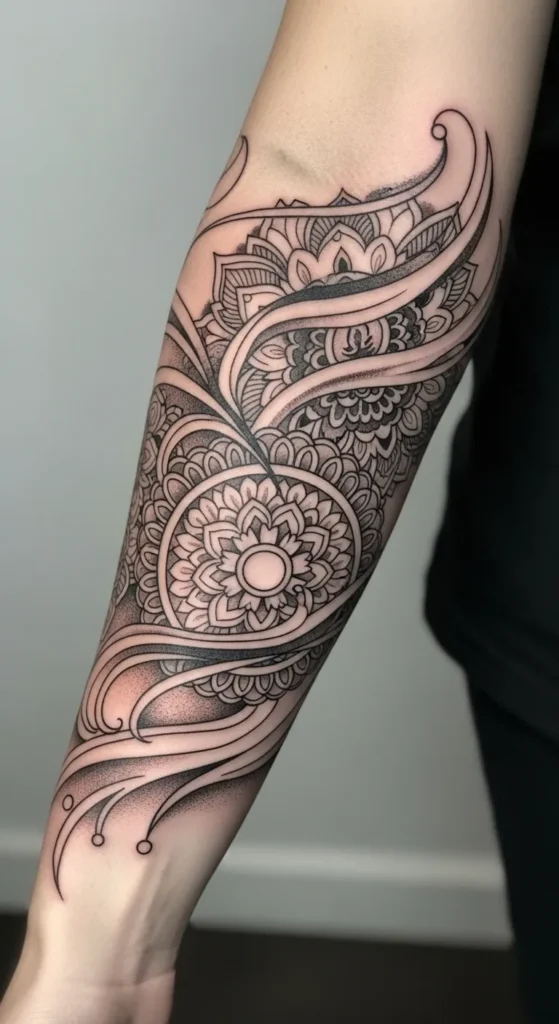 Mandala with Wave Accents