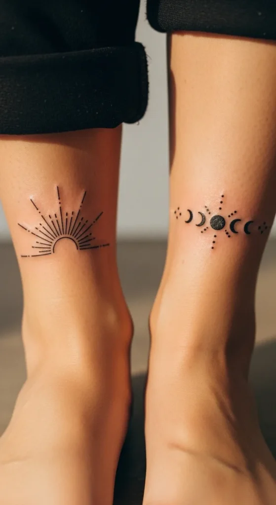  Matching Ankle Sun and Moon Bands