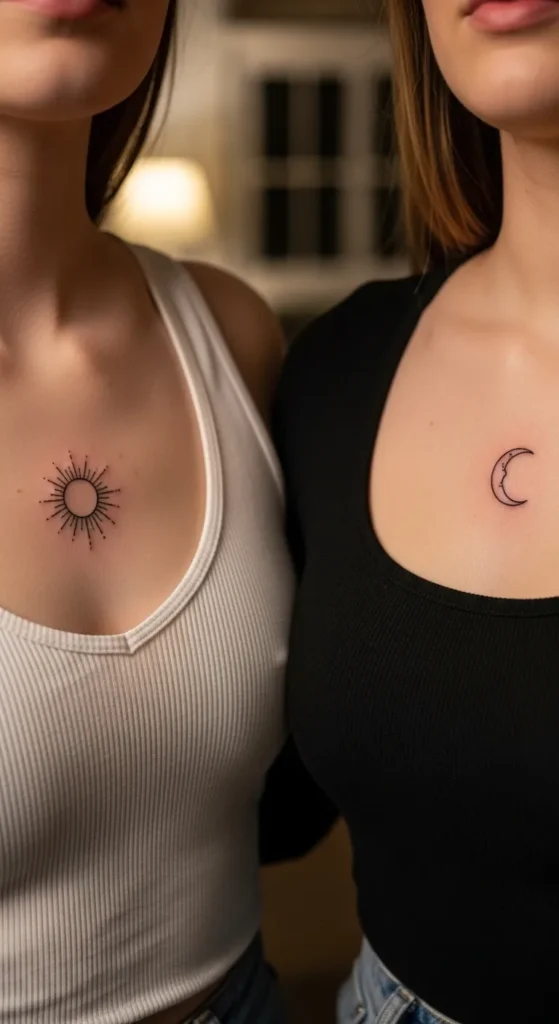 Matching Chest Sun and Moon Symbols