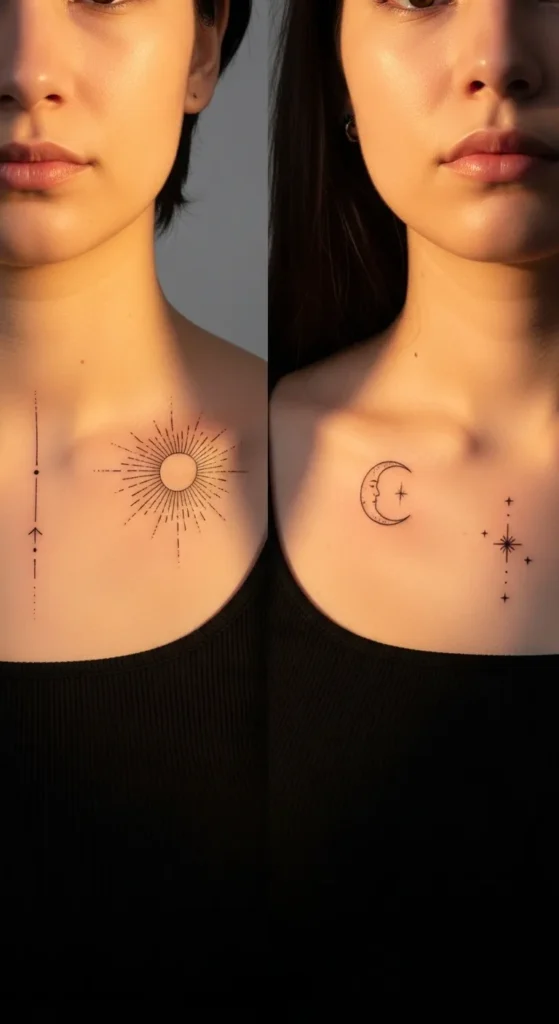 Matching Collarbone Sun Moon