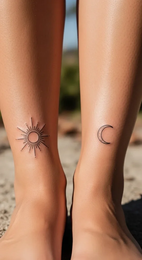 Matching Sun and Moon Ankles