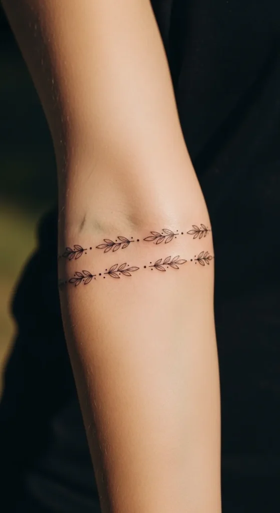 Minimal Leaf-Dot Armband