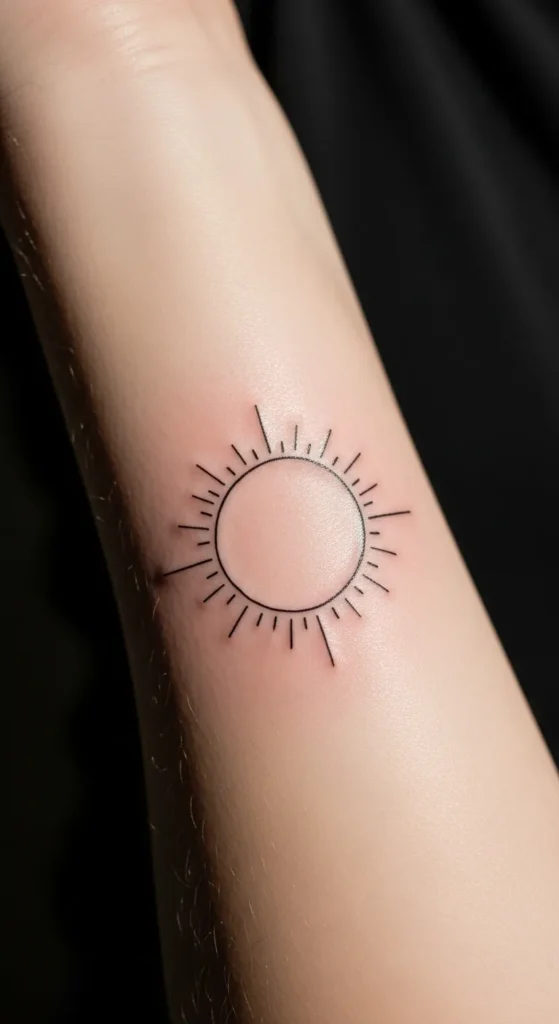 Minimal Line Sun Circle