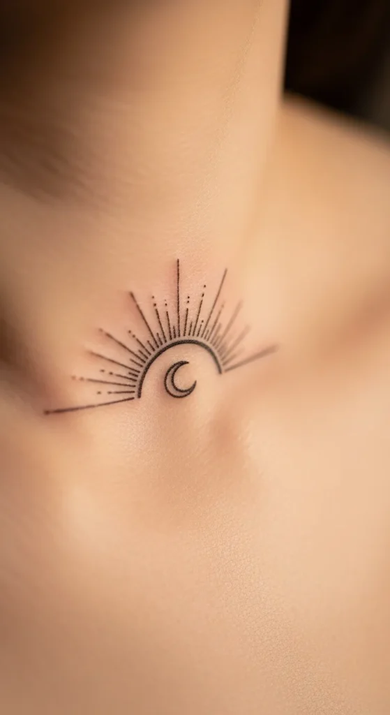 Minimal Sun Arc Behind Collarbone Curve