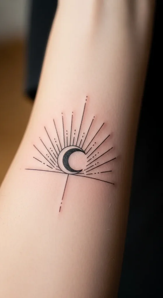 Minimal Sun Rays with Crescent Outline