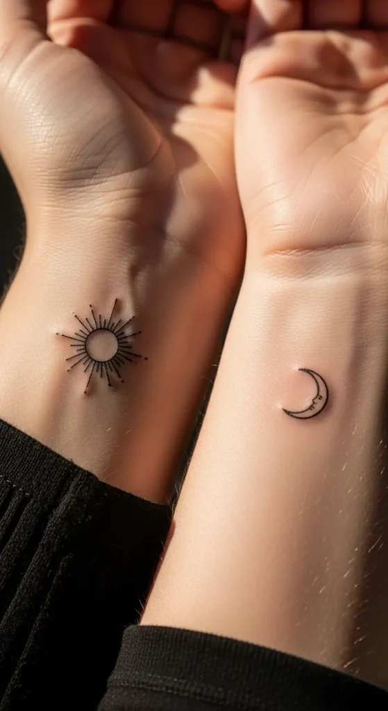 Minimal Wrist Sun and Moon Pair