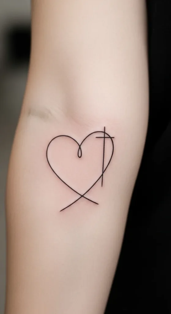 Minimalistic Heart with Cross