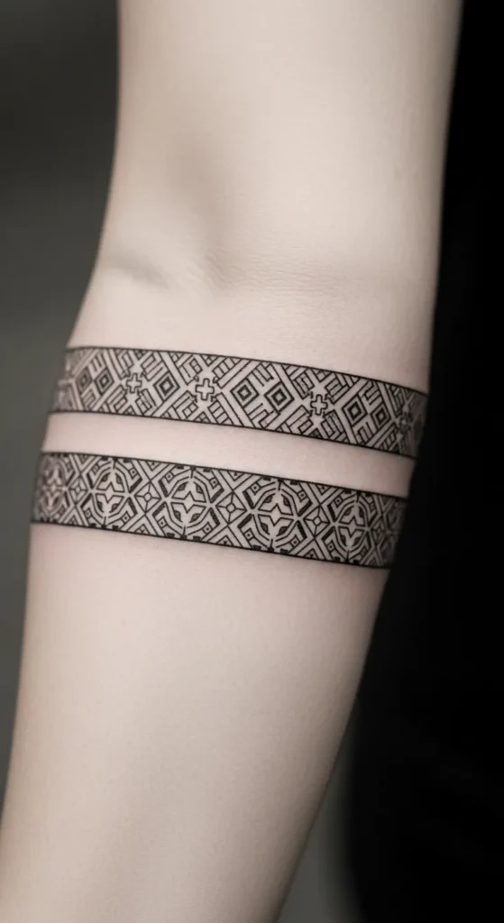 Parallel Bands with Fine Line Detailing