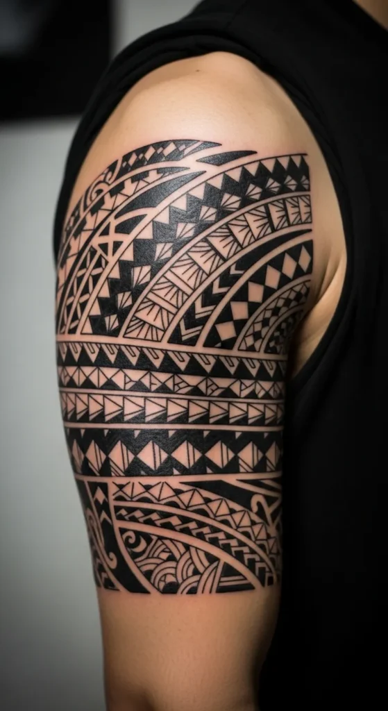 Polynesian armband tattoo