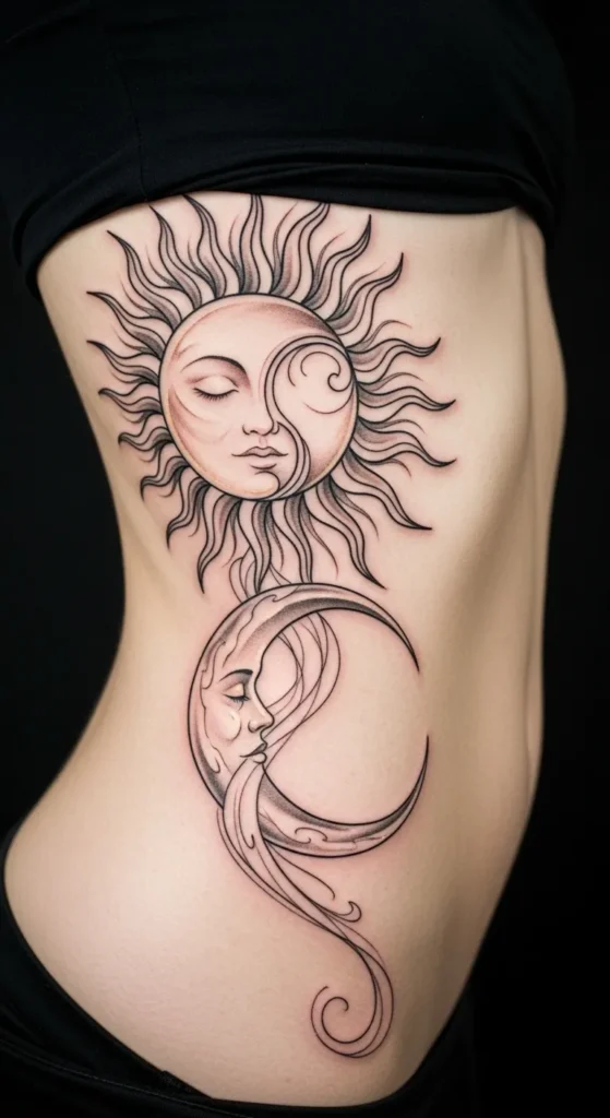 Rib Cage Large Sun Moon Artwork
