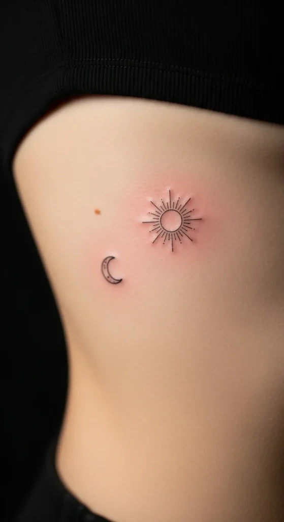 Rib Cage Sun and Moon Pair