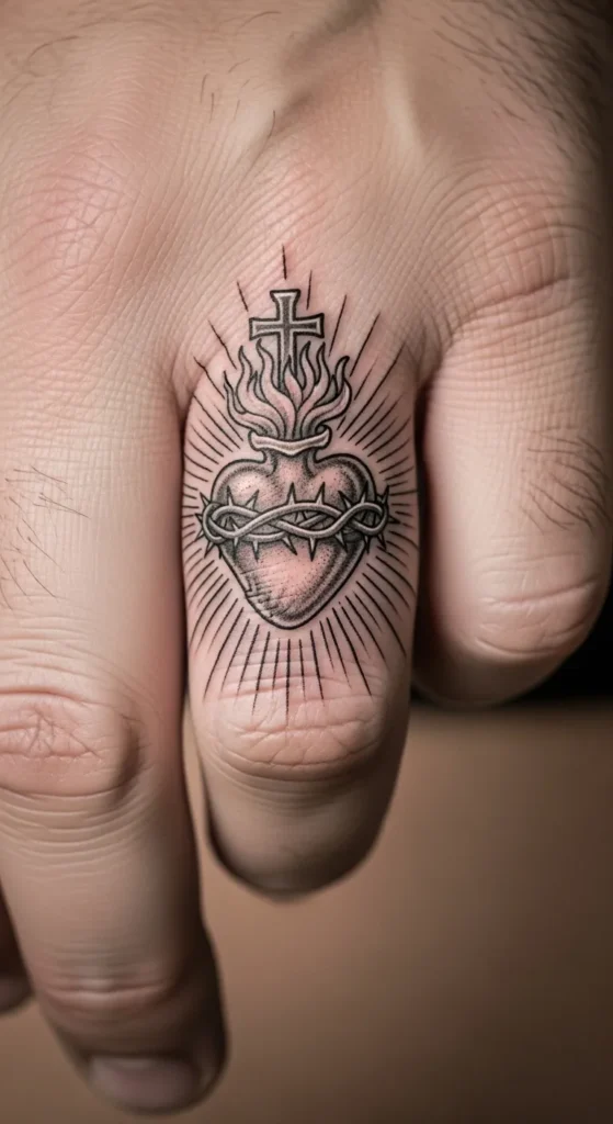Sacred Heart on the Finger Knuckle