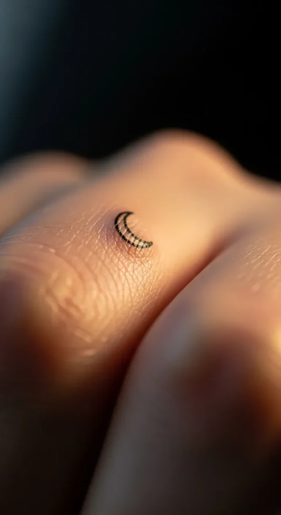 Small Crescent on Ring Finger