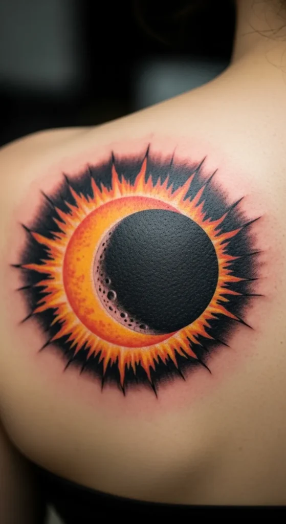 Solar Eclipse Tattoo Design