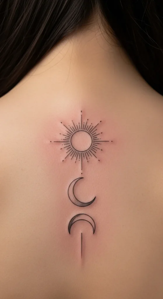 Spine Line Sun Moon Alignment