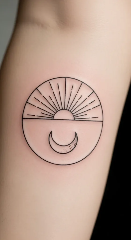 Split Sun and Moon Circle